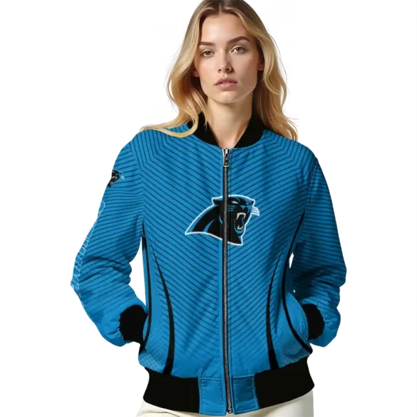 custom carolina panthers chevron arrow blue bomber jacket latest model