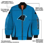 custom carolina panthers chevron arrow blue bomber jacket best selling