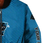 custom carolina panthers chevron arrow blue bomber jacket best selling