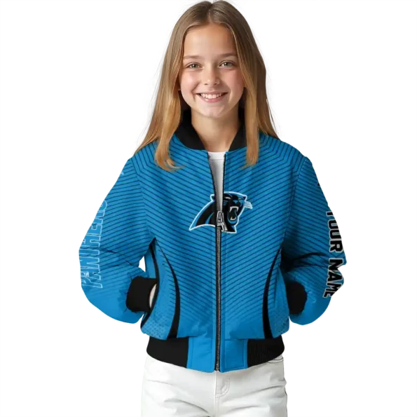 custom carolina panthers chevron arrow blue bomber jacket top rated