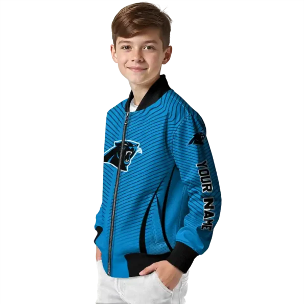 custom carolina panthers chevron arrow blue bomber jacket trendy