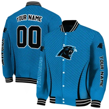 custom carolina panthers chevron arrow blue varsity jacket fashion forward.webp