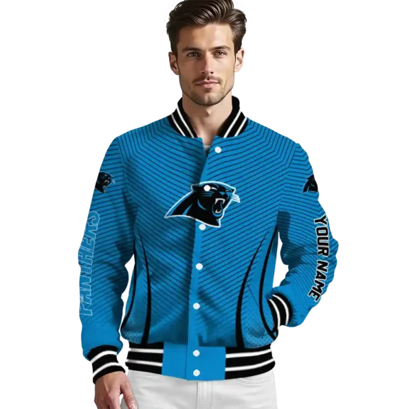 custom carolina panthers chevron arrow blue varsity jacket high quality.webp