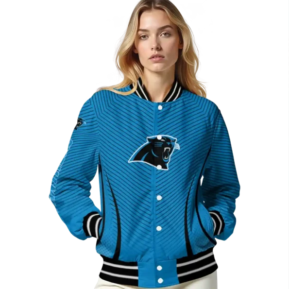 custom carolina panthers chevron arrow blue varsity jacket latest model.webp