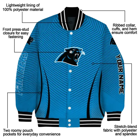 custom carolina panthers chevron arrow blue varsity jacket new arrival.webp