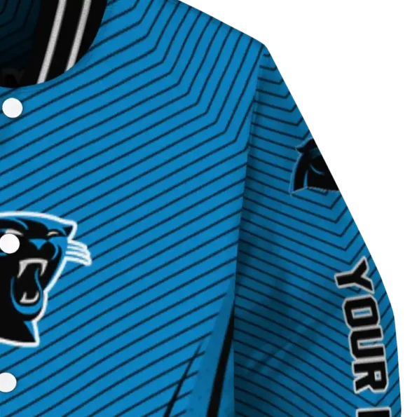 custom carolina panthers chevron arrow blue varsity jacket premium grade.webp