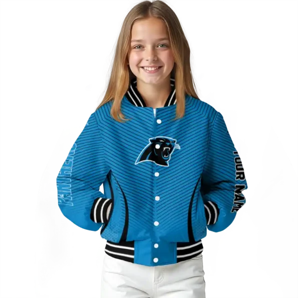 custom carolina panthers chevron arrow blue varsity jacket top rated.webp