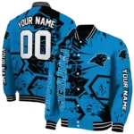 custom carolina panthers hexagon cluster blue black varsity jacket best selling.webp