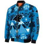 custom carolina panthers pyramid shapes blue bomber jacket best selling