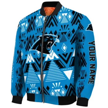 custom carolina panthers pyramid shapes blue bomber jacket best selling