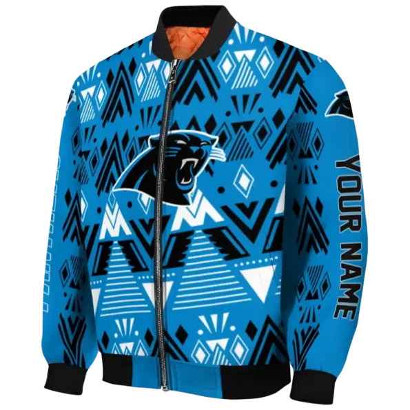 custom carolina panthers pyramid shapes blue bomber jacket best selling