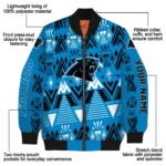 custom carolina panthers pyramid shapes blue bomber jacket best selling