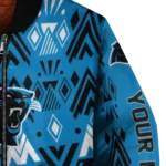 custom carolina panthers pyramid shapes blue bomber jacket best selling