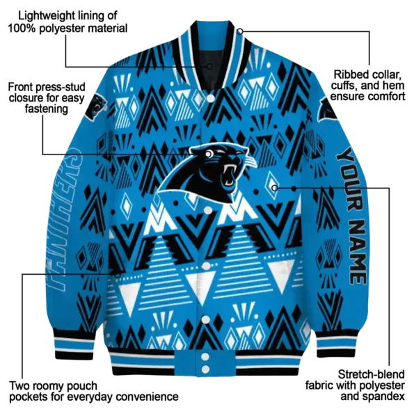 custom carolina panthers pyramid shapes blue varsity jacket new arrival.webp