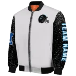 custom carolina panthers speckled arms blue gray bomber jacket best selling