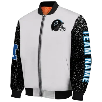 custom carolina panthers speckled arms blue gray bomber jacket best selling