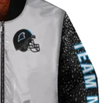 custom carolina panthers speckled arms blue gray bomber jacket best selling