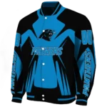 custom carolina panthers spider mark blue black crocs varsity jacket best selling.webp