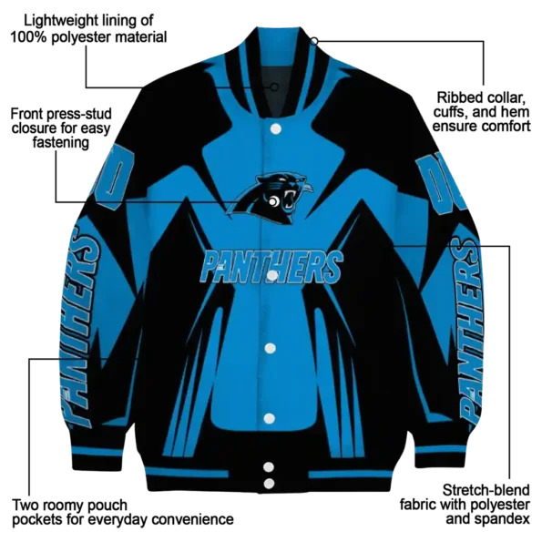 custom carolina panthers spider mark blue black crocs varsity jacket new arrival.webp