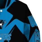 custom carolina panthers spider mark blue black crocs varsity jacket best selling.webp