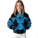 custom carolina panthers spider mark blue black crocs varsity jacket best selling.webp