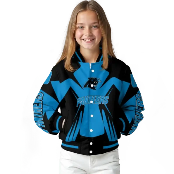 custom carolina panthers spider mark blue black crocs varsity jacket top rated.webp