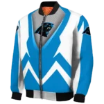 custom carolina panthers v stripes blue white bomber jacket best selling