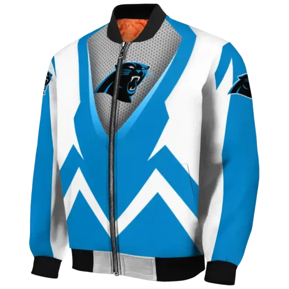 custom carolina panthers v stripes blue white bomber jacket best selling