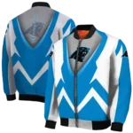 custom carolina panthers v stripes blue white bomber jacket best selling