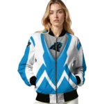 custom carolina panthers v stripes blue white bomber jacket best selling