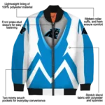 custom carolina panthers v stripes blue white bomber jacket best selling
