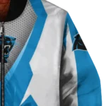 custom carolina panthers v stripes blue white bomber jacket best selling