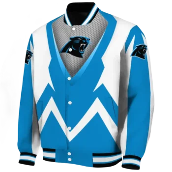 custom carolina panthers v stripes blue white varsity jacket best selling.webp