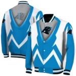custom carolina panthers v stripes blue white varsity jacket best selling.webp