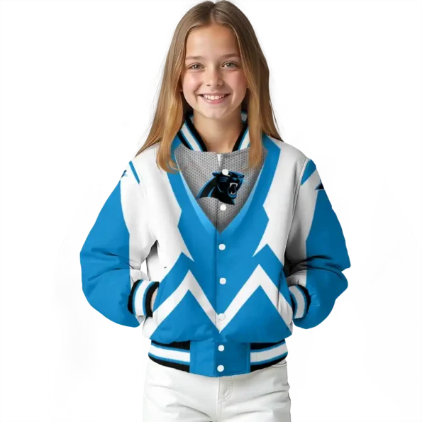 custom carolina panthers v stripes blue white varsity jacket top rated.webp