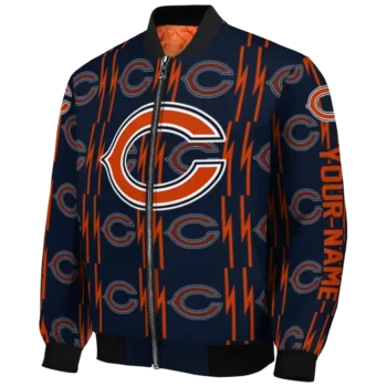 custom chicago bears bolt stripe blue bomber jacket best selling