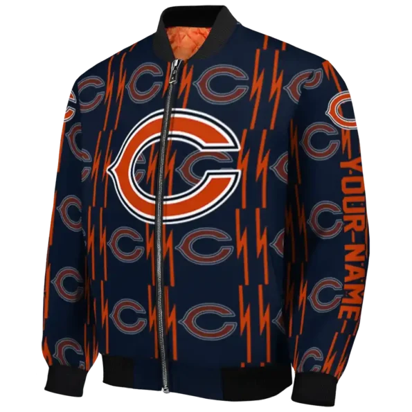 custom chicago bears bolt stripe blue bomber jacket best selling