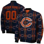 custom chicago bears bolt stripe blue bomber jacket best selling