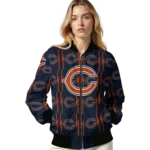 custom chicago bears bolt stripe blue bomber jacket best selling