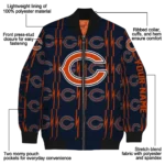 custom chicago bears bolt stripe blue bomber jacket best selling