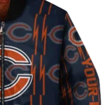 custom chicago bears bolt stripe blue bomber jacket best selling