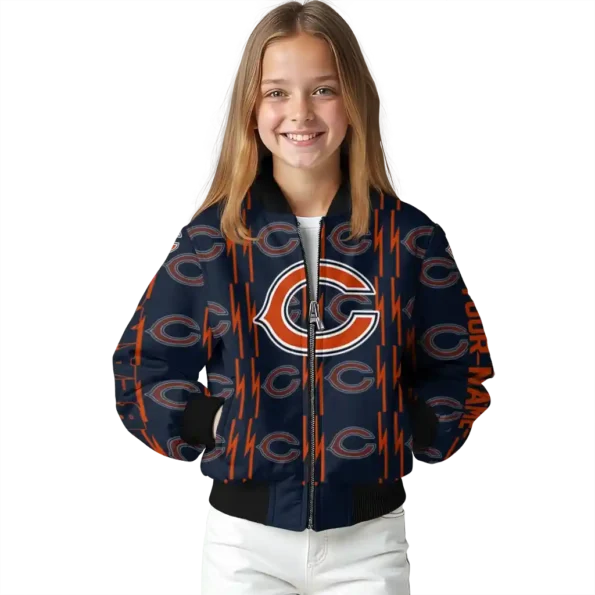 custom chicago bears bolt stripe blue bomber jacket top rated