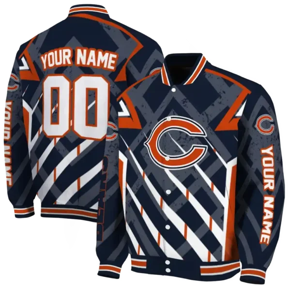 custom chicago bears chevron angles blue varsity jacket fashion forward.webp