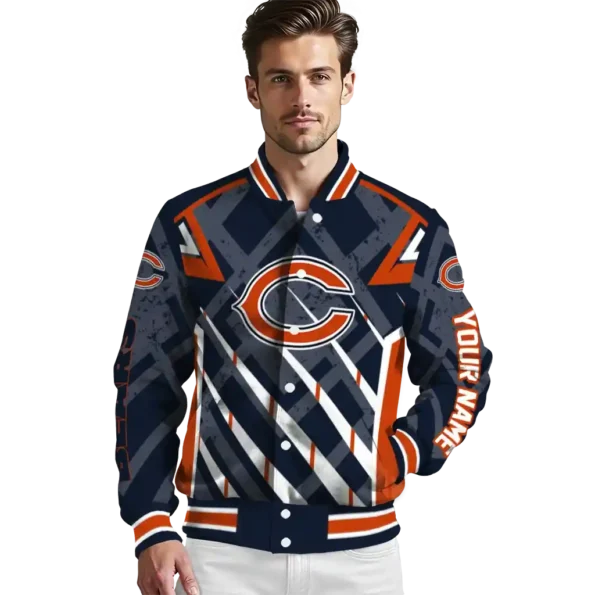 custom chicago bears chevron angles blue varsity jacket high quality.webp