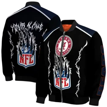 custom chicago bears claw blood blue black bomber jacket fashion forward