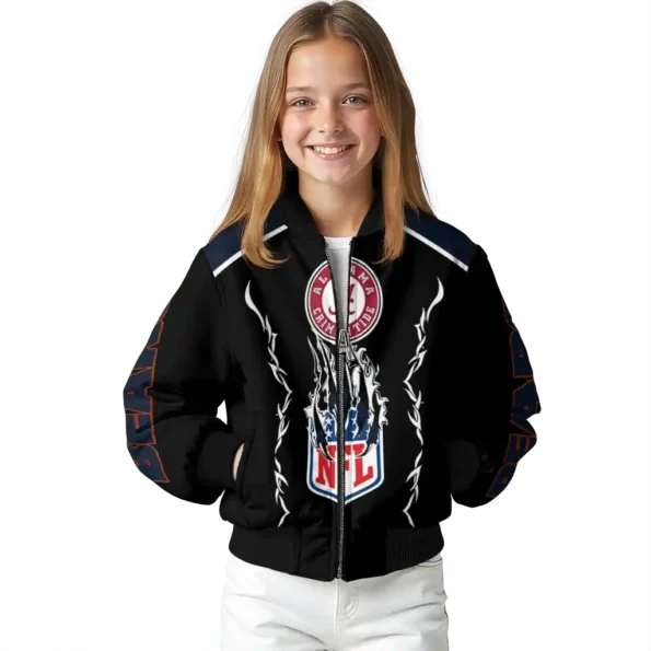 custom chicago bears claw blood blue black bomber jacket top rated