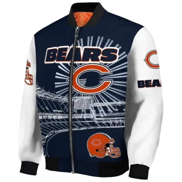 custom chicago bears ferris arena blue white bomber jacket best selling