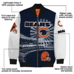 custom chicago bears ferris arena blue white bomber jacket best selling