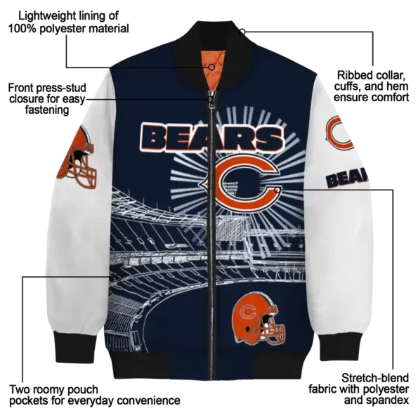 custom chicago bears ferris arena blue white bomber jacket new arrival