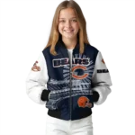 custom chicago bears ferris arena blue white bomber jacket best selling